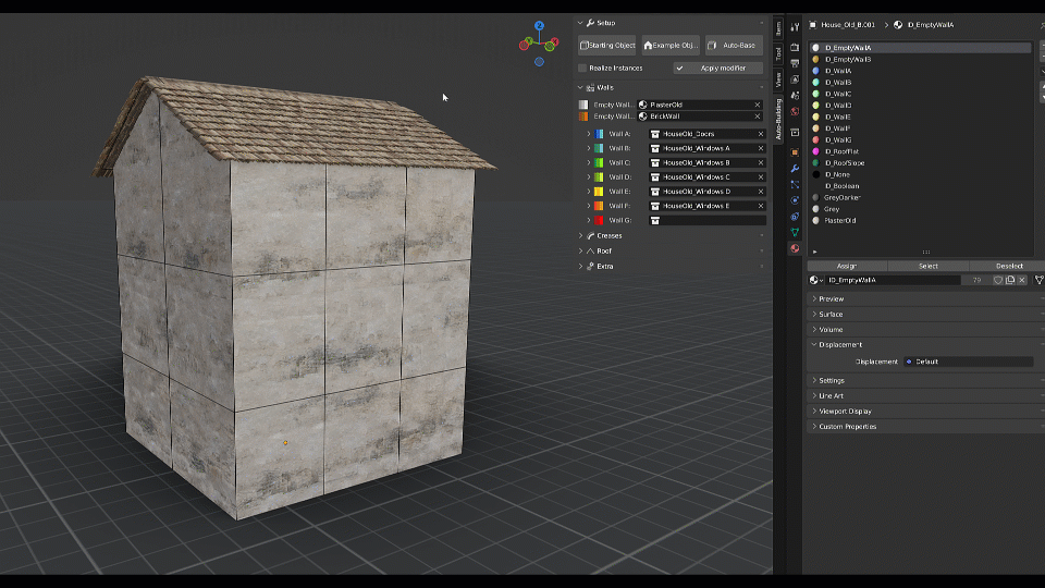 Base wall material options